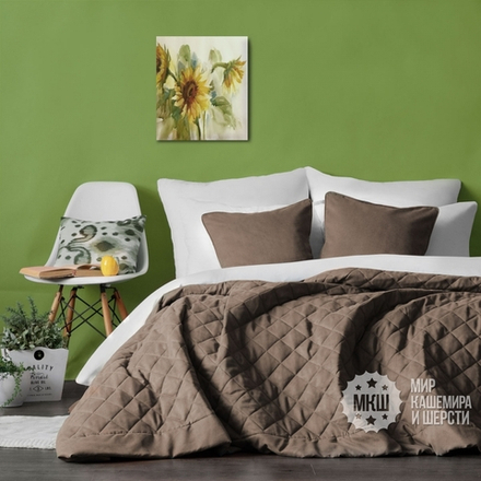 Готовые шторы и покрывало для спальни КИИММ (арт. BL10-291-03) - капучино