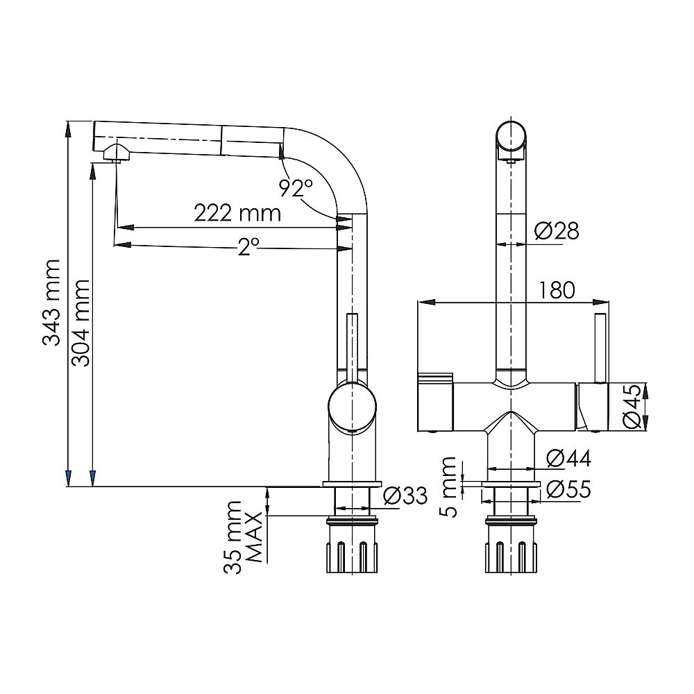 Смеситель для кухни WasserKraft A8917 хром