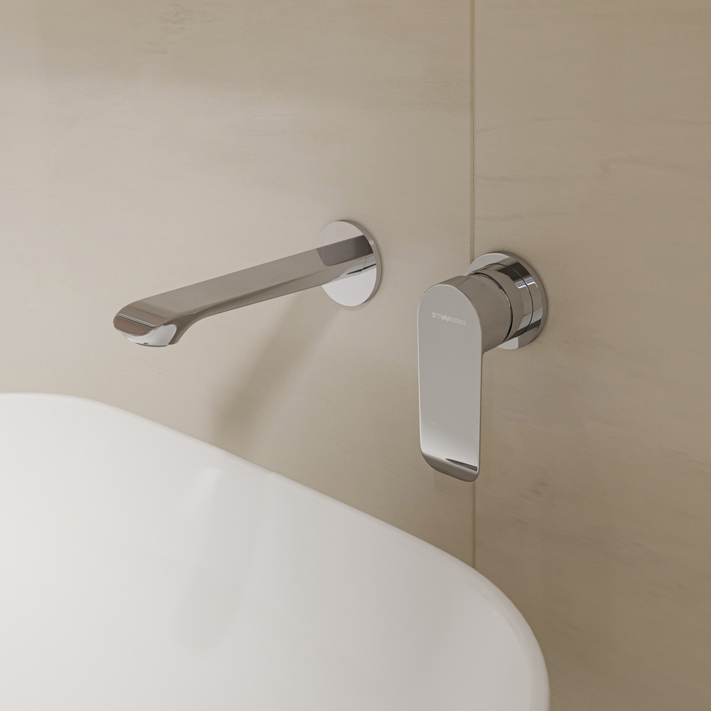 Смеситель для раковины STWORKI Копенгаген S42040CR С ВНУТРЕННЕЙ ЧАСТЬЮ, хром