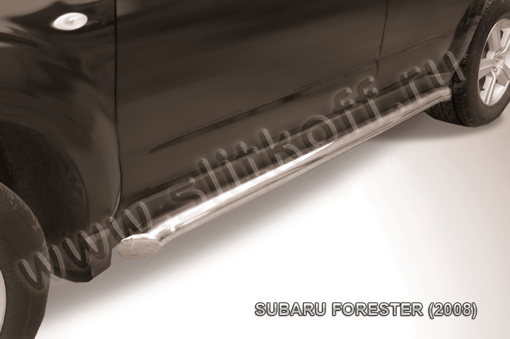 Пороги из нержавейки Subaru Forester (2007-2013) d76 труба