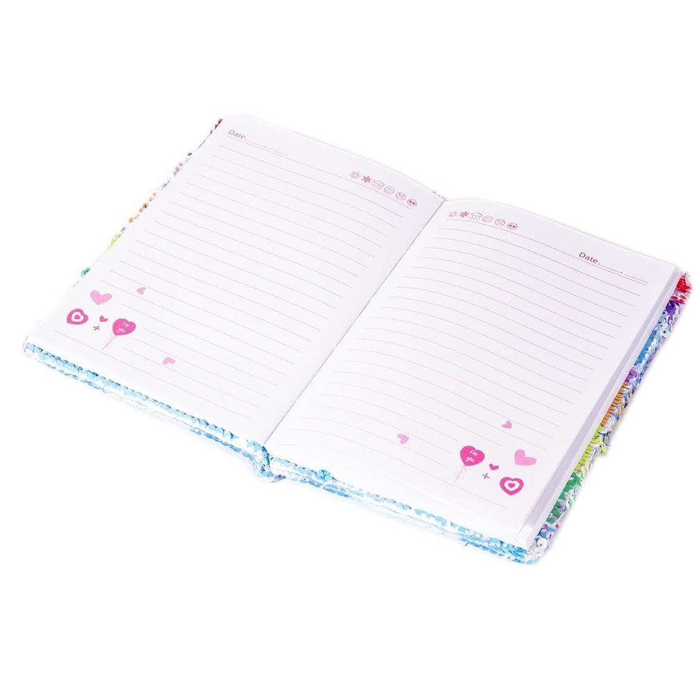 Записная книжка А5, 7БЦ, Alingar, пайетки, двухсторонний дизайн, 80 л.. линия, "Счастливое авокадо"