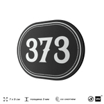 Номерок на дверь квартиры 373, для кабинета, офиса, шильдик 9 х 7 см, черный, Айдентика Технолоджи