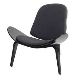 Кресло Shell черное с черным сиденьем