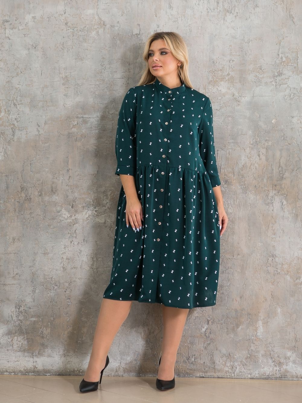 Платье 1329 темно-зеленый Novita (Акция)