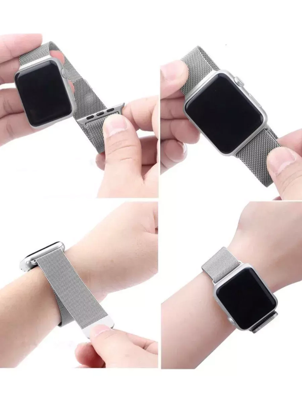 Браслет-ремешок для Apple Watch MILANESE (42-44mm) серебристый