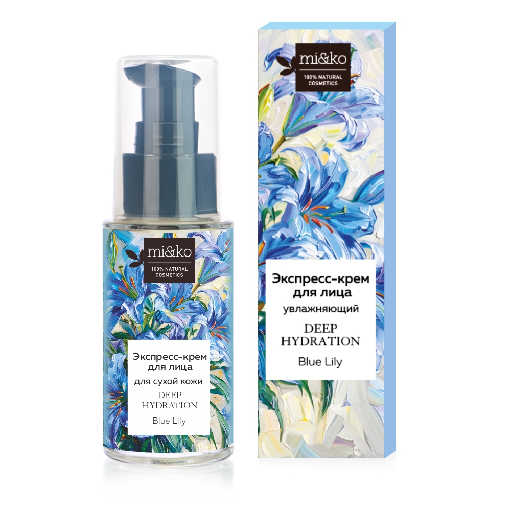 Экспресс-крем для лица для сухой кожи Deep Hydration Blue Lily 30мл, Mi&Ko