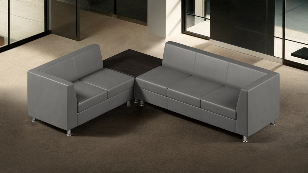 Секция с подлокотником трехместная правая МАРКУС