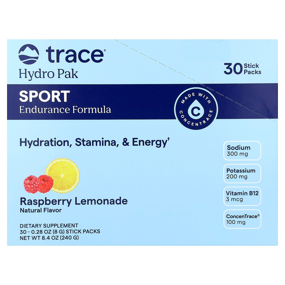 Trace, Hydro Pak Sport, Raspberry Lemonade, 30 Stick Packs, 0.28 oz (8 g) Each