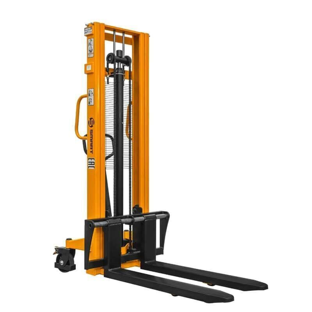 Ручной гидравлический штабелер SDJA 1525 (г/п 1.5 т, 2.5 м, раздвижные вилы) SMART