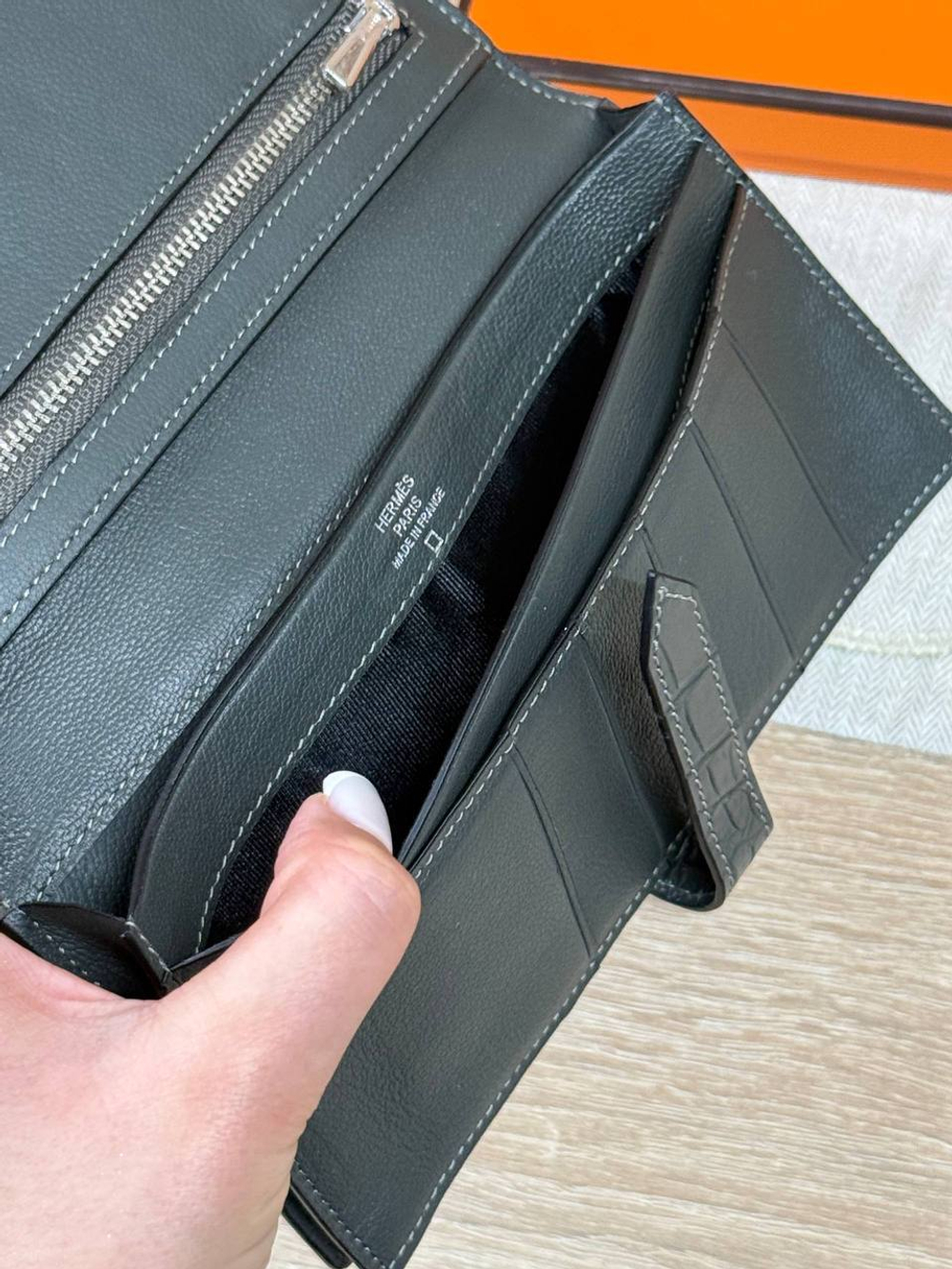 Кошелек Hermes из кожи крокодила