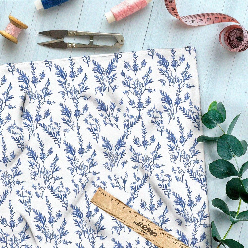 Ткань премиум флис мелкие полевые цветы