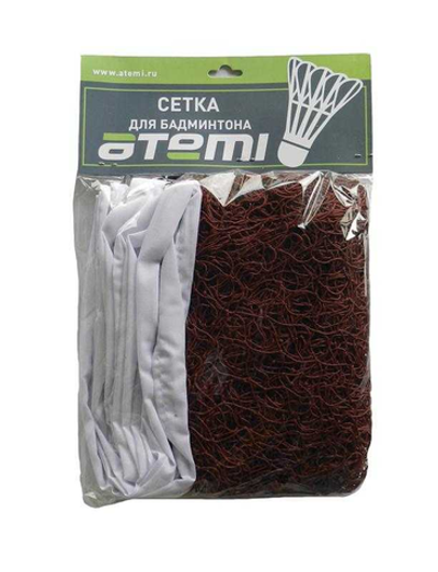 BAN-2 Сетка для бадминтона ATEMI, полиэстер, трос полиэстер, 6,10 х 0,78 м