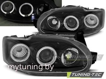 Передние фары Ford Escort 7 angel eyes black