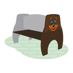 Скамья детская с рисунком «Котопёс» Romana 302.10.00-01