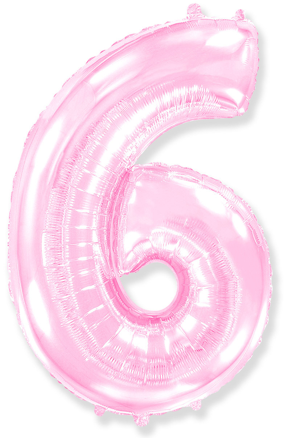 Розовая цифра 6 с гелием