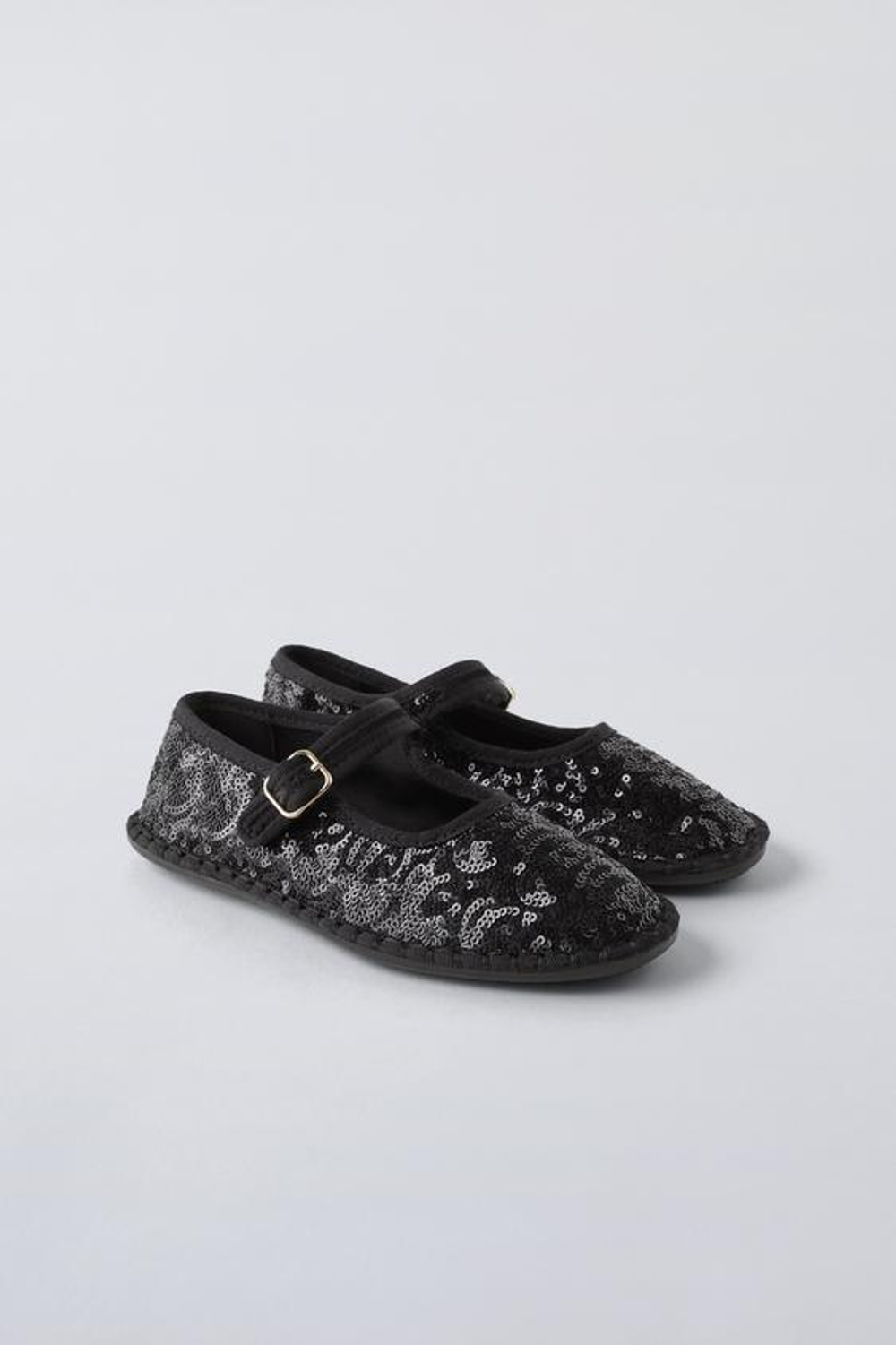 ZARA БАЛЕТКИ С ПАЙЕТКАМИ, ЧЕРНЫЙ