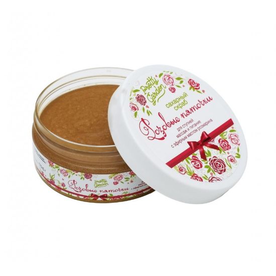 Сахарный скраб для ступней "Розовые пяточки", 170 г, PRETTY GARDEN.