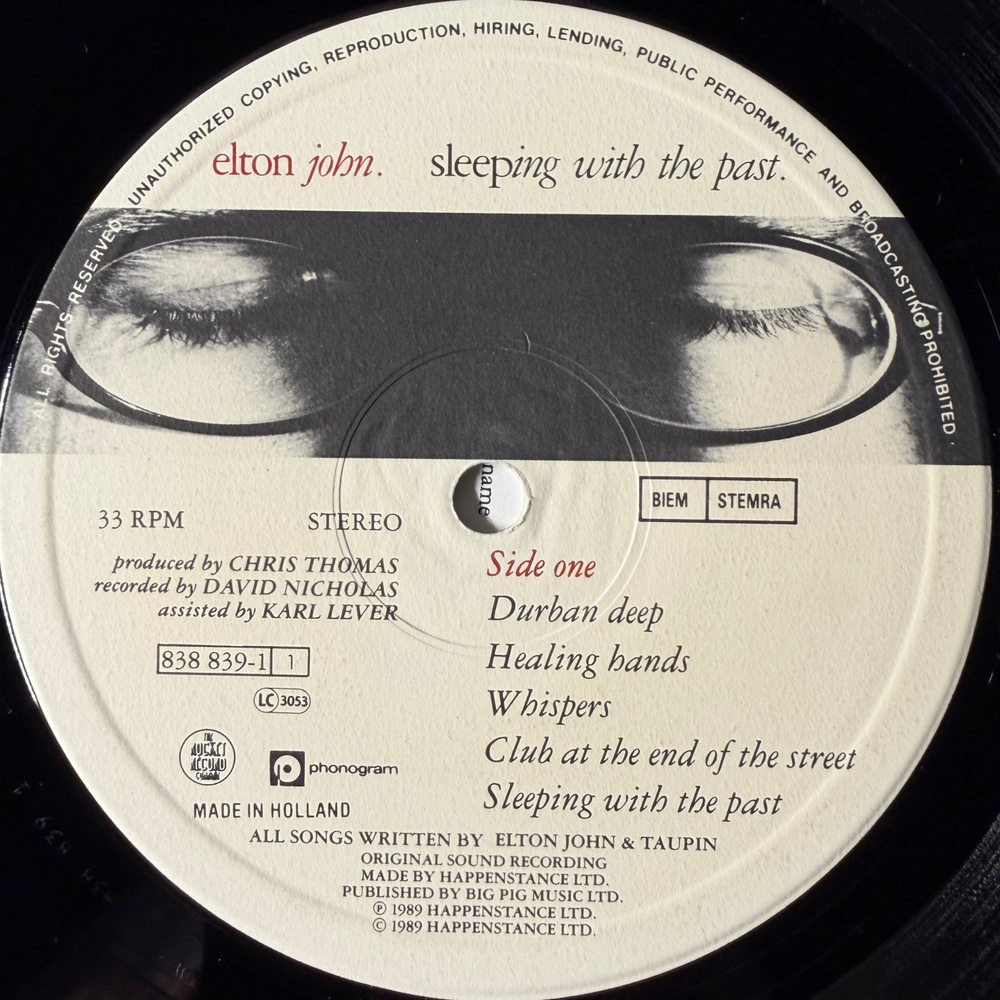 Elton John - Sleeping With The Past (Голландия 1989г.)