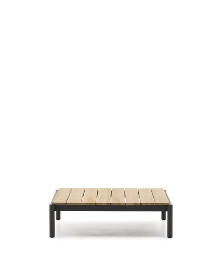 Журнальный столик Sorells из серого алюминия и тикового дерева 89 x 91 см