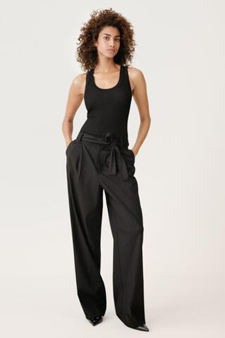 ZARA ШЕРСТЯНЫЕ БРЮКИ С ПОЯСОМ — 50TH ANNIVERSARY, ЧЕРНЫЙ