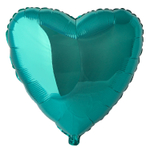 Фольгированный шар-сердце, металлик, зелено-синие оттенки, 46 см