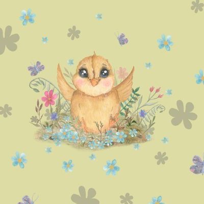 Акварельный паттерн цыпленок от ALI.ART.S