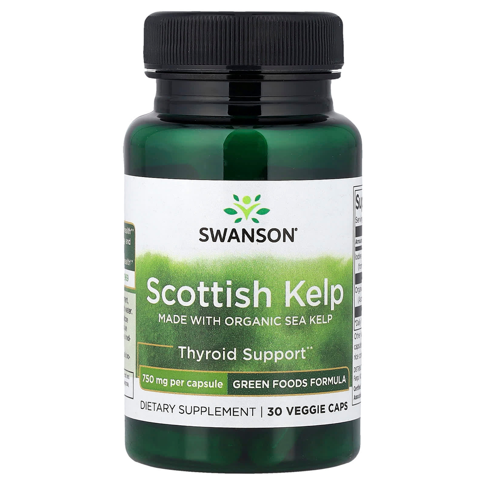 Swanson, шотландские бурые водоросли, 30 растительных капсул