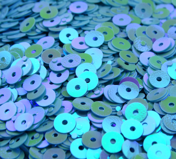 ПН010ДС4 Пайетки круглые плоские, цвет: голубой непрозрачный (с перламутровым AB),  4 мм, 10 грамм