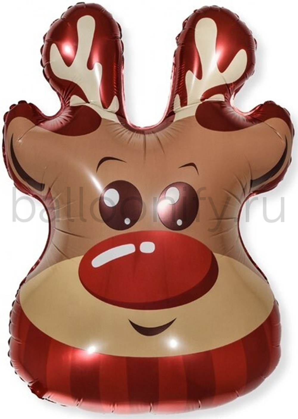 Шар (28''/71 см) Фигура, Голова, Олень в шарфе, 1 шт.