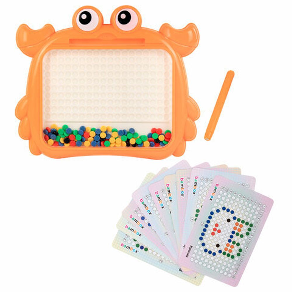 Мозаика магнитная развивающая для детей "Краб", стилус, 101 магнит, 10 карточек, BAMBOX, 665889