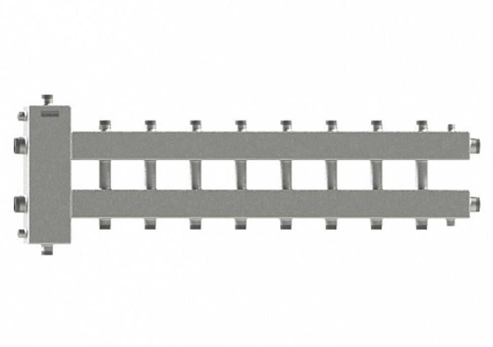 Коллектор балансировочный BM-150-9DU (4 контура вниз, 4 вверх и 1 в сторону)