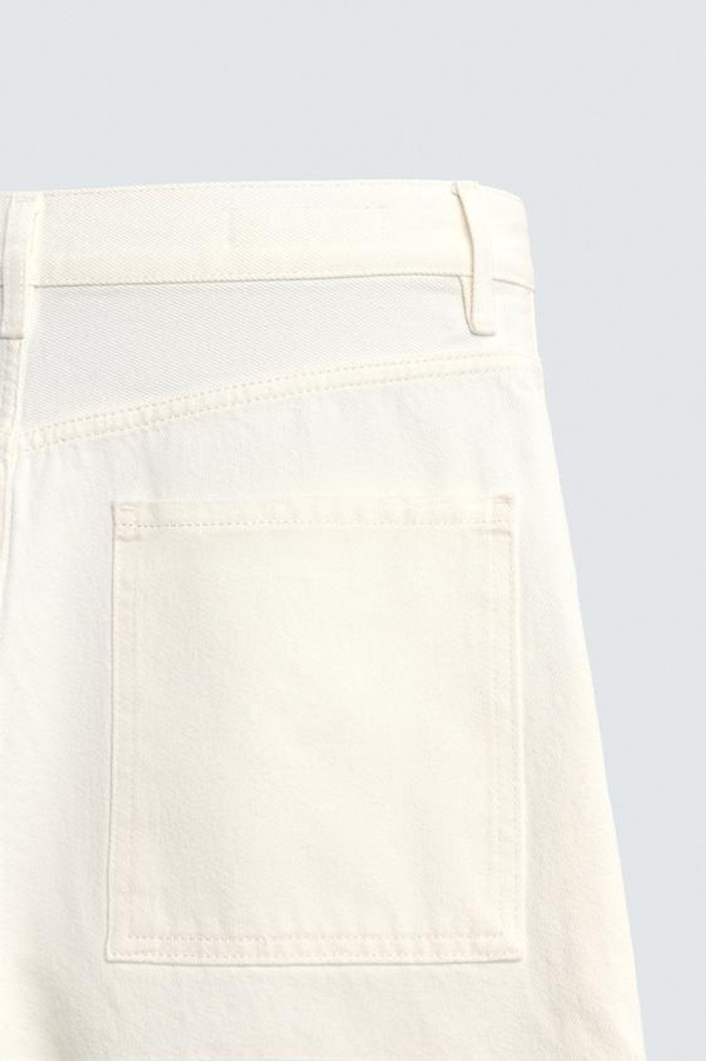 ZARA ДЖИНСЫ TAPERED WIDE FIT, ЖЕЛТОВАТО-БЕЛЫЙ