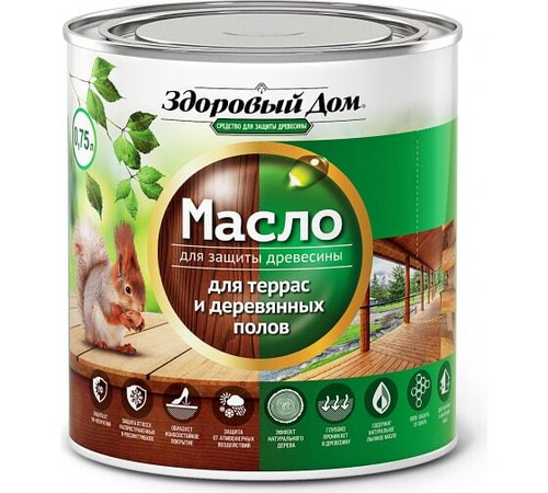 Масло для террас и дер.полов 0,75л бесцветное Здоровый дом