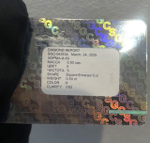 Бриллиант природный огранки Ашер 0,50 карат, чистота 5, бесцветный, с сертификатами