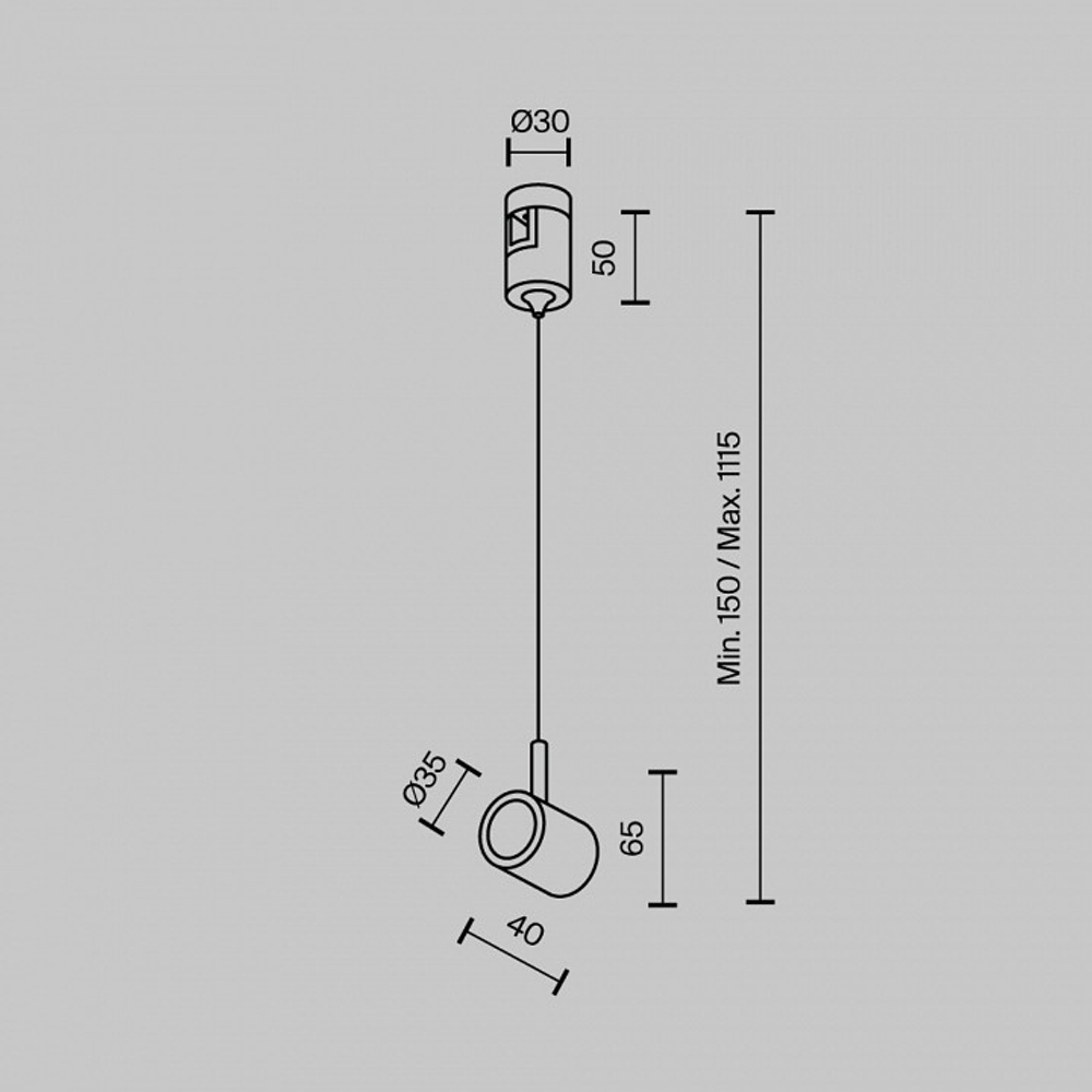 Подвес для трека Maytoni Technical Tau TRA154SW-1BS
