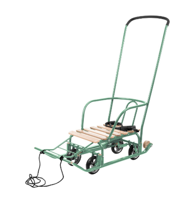 Санки детские с колёсами «Тимка 5 универсал», с ручкой, цвет оливковый