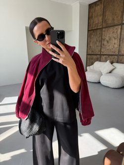 Бомбер «Вельвет» бордо