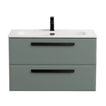 Тумба с раковиной Cezares ECO-CER-N-1000-2C-SO-GVO-P+CZR-8095-100 Серо-зеленая матовая