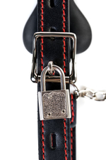 Черный кляп-трензель Theatre в виде косточки с зажимами для сосков (Цвет: черный)