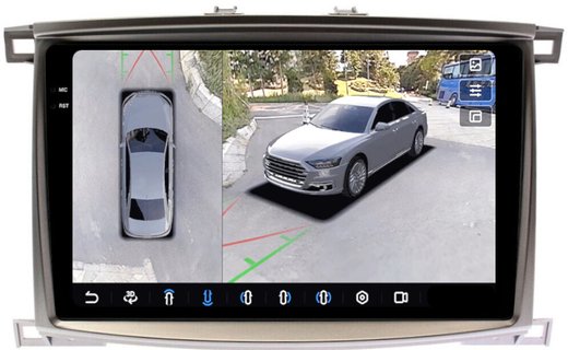 Магнитола для Toyota Land Cruiser 100, Lexus LX470 2002-2007 (климат на цветном экране) - FarCar BX10-360-7083C монитор 10.36" 2K QLED на Android 13, 6Гб+128Гб, CarPlay, 4G SIM-слот, 4 камеры в комплекте