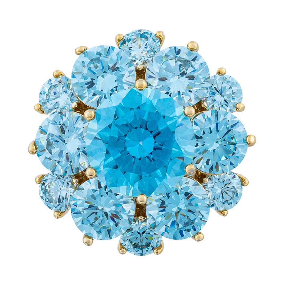 Брошь Fiore Luna Кристалл Zircon + магнит XR12099A3 BL/G