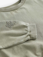 Толстовка с рюшами и вышивкой для девочки Next E44-406, Хаки