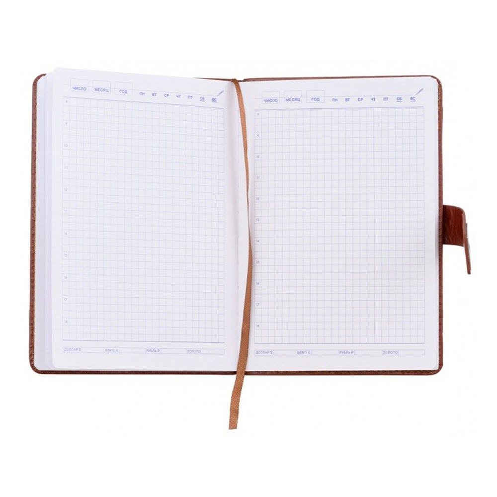 Ежедневник Basir, формат А5, материал-кожезаменитель, коричневый цвет, размер 14,5*21 см