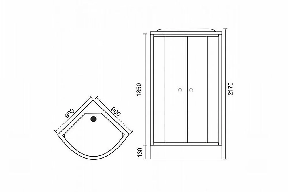 Душевая кабина Royal Bath RB90HK6-WT 90x90 профиль белый/стекло прозрачное