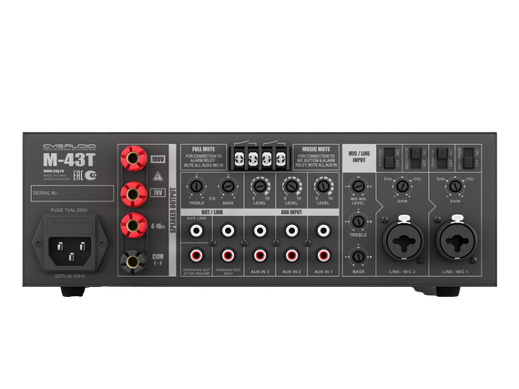 CVGAUDIO M-43T профессиональный микшер-усилитель, мощность 40W/100V