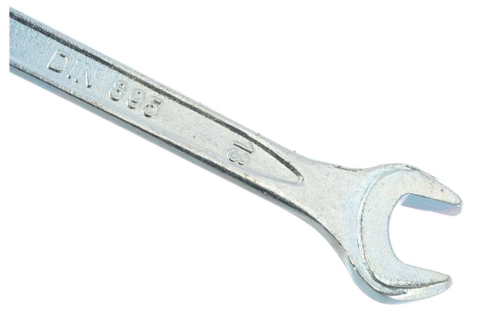 БИБЕР 90607 Ключ гаечный рожковый, кованый, оцинкованный 13х14мм (12/300)