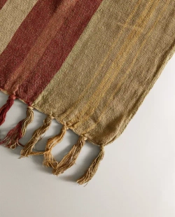 ZARA HOME ПЛЕД ИЗО ЛЬНА С ПОЛОСКАМИ, РАЗНОЦВЕТНЫЙ