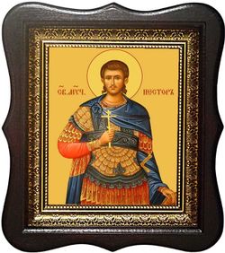 Нестор Солунский (Фессалоникийский) Мученик. Икона на холсте.