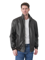 KHIMEONE Мужская кожаная демисезонная куртка (натуральная кожа наппа)