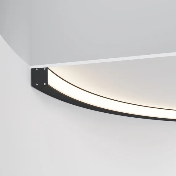 Радиусный профиль 35x35 D1500мм внутренний 1/4 круга черный Led Strip alm-3535r-b-in-90°-1.5m
